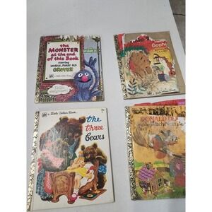 Vintage Little Golden Books Lot of 4 The Three Bears Donald‎ Grover Gopher